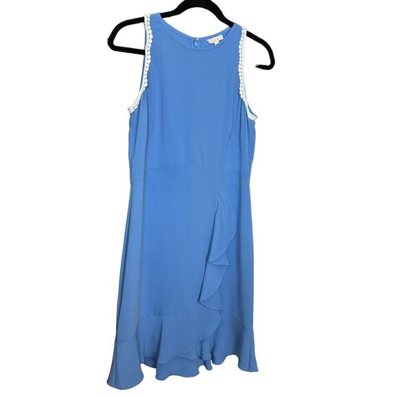 Shoshanna Groove Ruffled Mini Dress Blue EUC - Picture 7 of 12